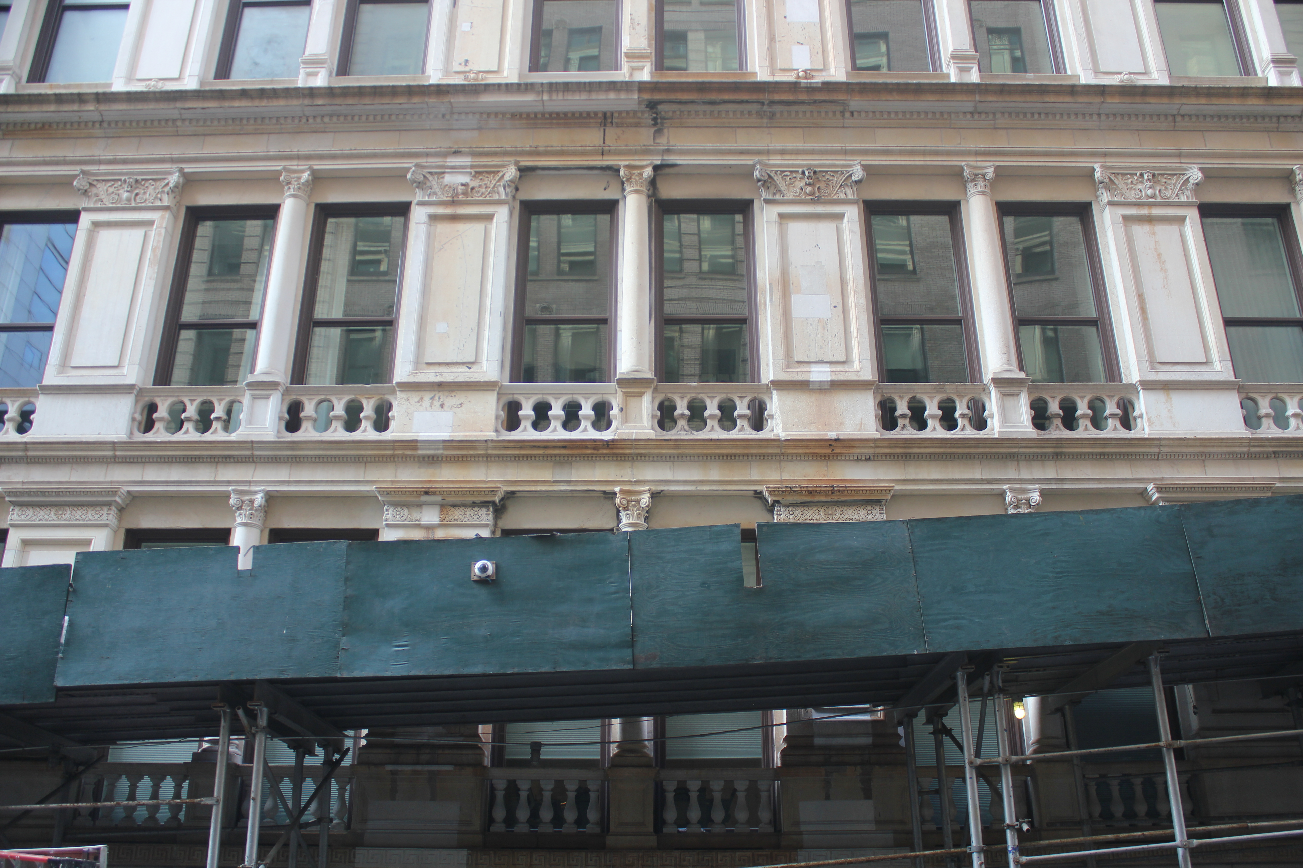 Pipe scaffolding at 346 Broadway in Manhattan